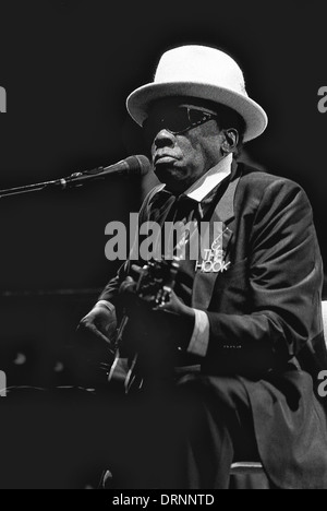 John Lee Hooker auf der Bühne der Hammersmith Odeon 1987 Stockfoto