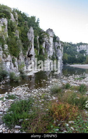 Fluss Beaume, Labeaume, Ardeche, Rhone-Aples, Frankreich Stockfoto