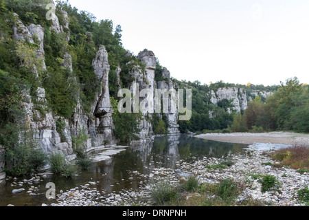 Fluss Beaume, Labeaume, Ardeche, Rhone-Aples, Frankreich Stockfoto