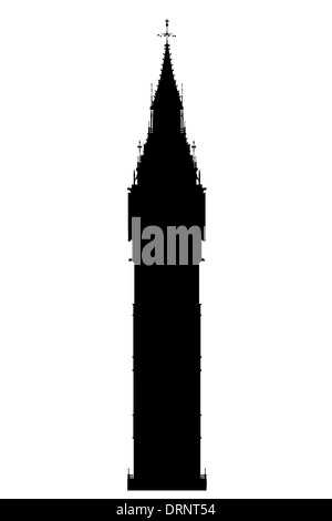 Der Londoner Wahrzeichen Big Ben Clock Tower in der Silhouette. Stockfoto