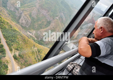 Flügel von Tatev, die weltweit längste reversible Cable Car Linie gebaut in einem Abschnitt, Armenien Stockfoto