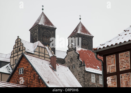 Schloss Quedlinburg, Quedlinburg, Harz Bezirk, Sachsen-Anhalt, Deutschland Stockfoto