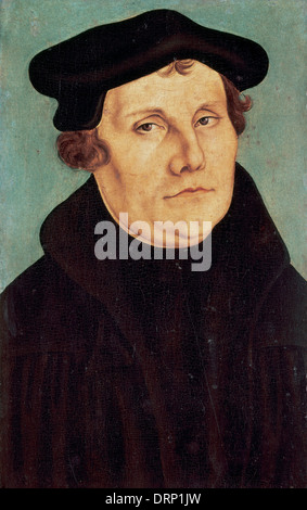 Martin Luther (1483-1546). Deutschen Mönch, Symbol der protestantischen Reformation. Porträt von Lucas Cranach dem älteren (1472-1553). Stockfoto