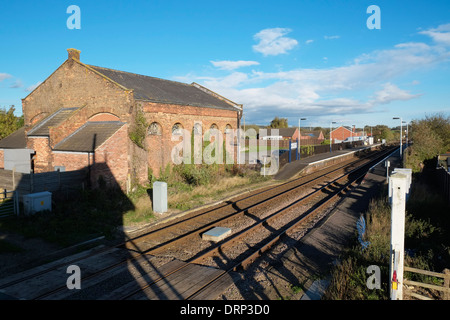 Ancaster Bahnhof, Lincolnshire, England. Stockfoto