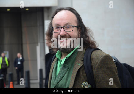 London, UK. 30. Januar 2014. Behaarte Biker Dave Myers auf BBC Radio-Studios London 30.01.2014 Credit: JOHNNY ARMSTEAD/Alamy Live News Stockfoto