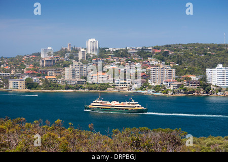 Manly Fähre "Freshwater" Ansatz nach Manly Tasmansee Pazifik Sydney Harbour Sydney New South Wales NSW Australia Stockfoto