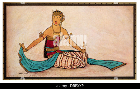 Schwedischer Künstler Tyra De Kleen.  Privater Tänzer des Sultan von Sourakarta. Java traditionellen heiligen Performer Jakarta Stockfoto