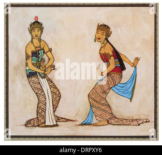 Schwedischer Künstler Tyra De Kleen.  Privater Tänzer des Sultan von Sourakarta. Java traditionellen heiligen Performer Jakarta Stockfoto
