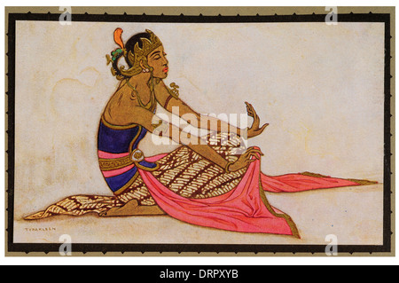 Schwedischer Künstler Tyra De Kleen.  Privater Tänzer des Sultan von Sourakarta. Java traditionellen heiligen Performer Jakarta Stockfoto