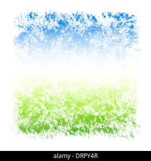 Abstrakte Aquarell Himmel und strukturierten Rahmen Rasen Platz Stockfoto