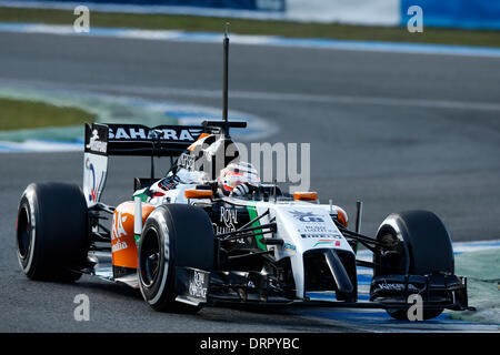 Jerez De La Frontera, Spanien. 30. Januar 2014. Motorsport: FIA Formel 1 Weltmeisterschaft 2014, Tests in Jerez De La Frontera, Nico Hülkenberg (GER, Sahara Force India F1 Team), Credit: Dpa picture-Alliance/Alamy Live News Stockfoto