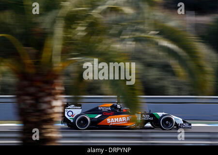 Jerez De La Frontera, Spanien. 30. Januar 2014. Motorsport: FIA Formel 1 Weltmeisterschaft 2014, Tests in Jerez De La Frontera, Nico Hülkenberg (GER, Sahara Force India F1 Team), Credit: Dpa picture-Alliance/Alamy Live News Stockfoto