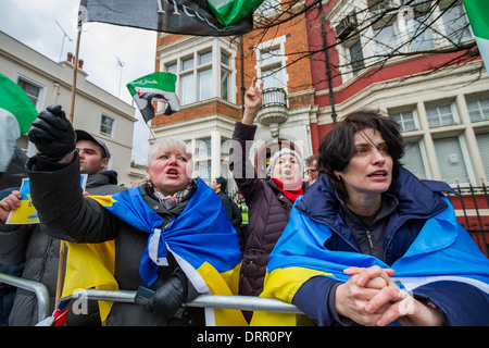Britische Basis Ukrainer Solidarität Protest März in London Euromajdan Bewusstsein für die andauernden Proteste in Kiew, Ukraine Stockfoto