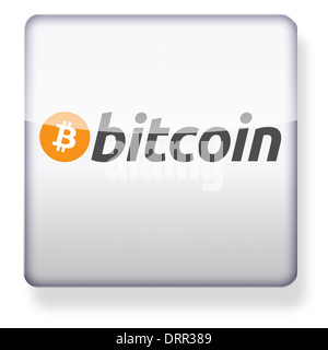 Bitcoin-Logo als ein app-Symbol. Clipping-Pfad enthalten. Stockfoto