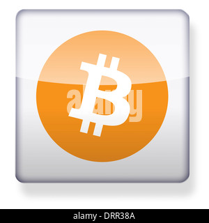 Bitcoin-Logo als ein app-Symbol. Clipping-Pfad enthalten. Stockfoto