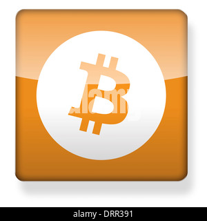 Bitcoin-Logo als ein app-Symbol. Clipping-Pfad enthalten. Stockfoto