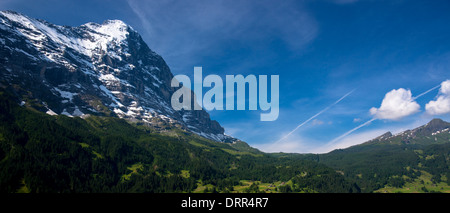 Den Eiger-Nordwand in den Schweizer Alpen im Berner Oberland, Schweiz Stockfoto