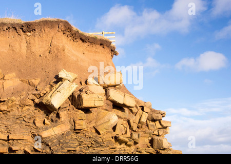 Sedimentäre Klippen in der Nähe von Craster, Northumberland, UK. Stockfoto