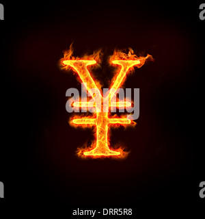 Japanischen Yen oder chinesische Yuan zu unterzeichnen Stockfoto