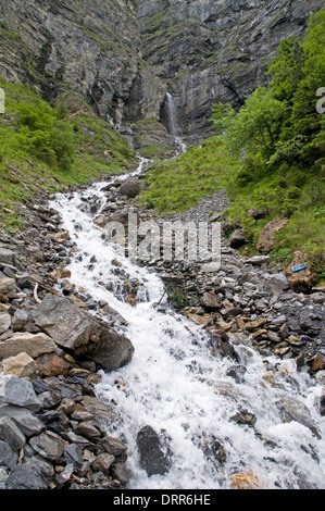 Wasserfälle in der Sefinental, Berner Oberland, Schweiz Stockfoto