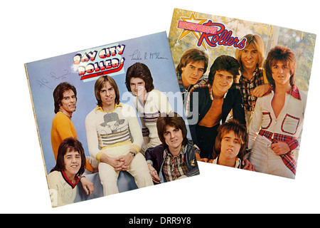 Bay City Rollers LP auf weißem Hintergrund Stockfoto