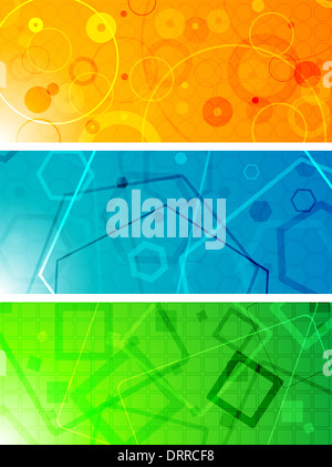 Reihe von Bannern, abstrakte geometrische Stockfoto