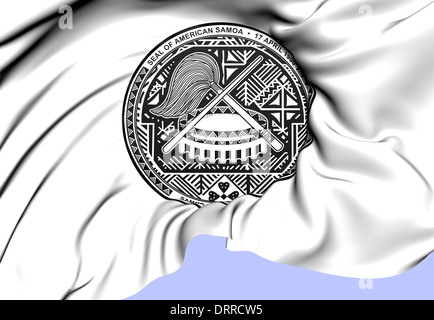 Wappen von Amerikanisch-Samoa. Hautnah. Stockfoto