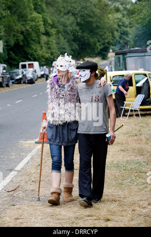 Anti-Fracking Demonstranten vor dem Eingang zu der Cuadrilla Bohren Website. Stockfoto