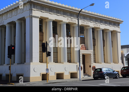 Art Deco Napier, öffentliches Vertrauen 100 Tennyson Street, Napier, Hawkes Bay, Gebäude, Nordinsel Neuseeland Stockfoto