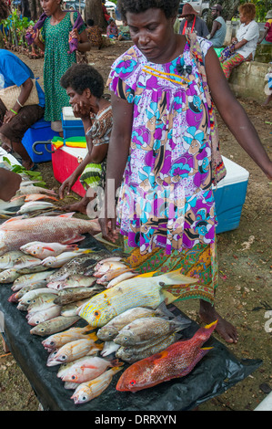 Gemüsemarkt am Hafen in Kavieng, Provinz New Ireland, Papua Neu Guinea Stockfoto