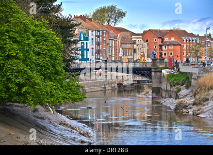 Der Fluß Parrett fließt durch die Grafschaften Dorset und Somerset im Südwesten Englands Stockfoto