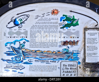 Der Fluß Parrett fließt durch die Grafschaften Dorset und Somerset im Südwesten Englands Stockfoto