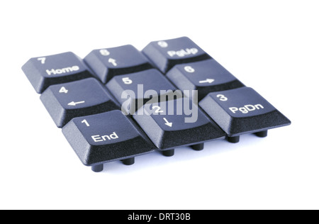 Numerische Tastatur auf weißem Hintergrund Stockfoto