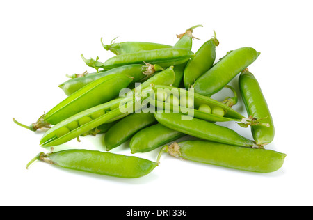 Haufen von Erbsen auf weißem Hintergrund Stockfoto