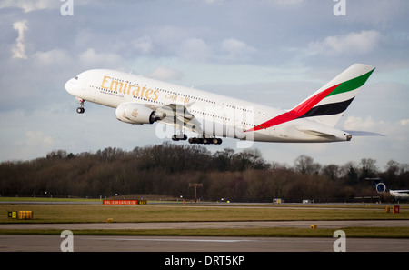 Airbus A380 von Manchester Airport Stockfoto