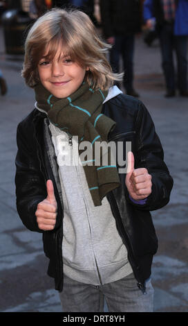 London, UK, 1. Februar 2014 Harry Hickles kommt für den VIP Gala Screening von "Herr Peabody & Sherman 3D" Vue Kino, Leicester Square, London Foto: MRP Credit: MRP/Alamy Live News Stockfoto