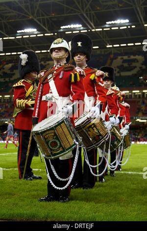 Cardiff, Wales. 1. Februar 2014. Blaskapelle der Six Nations-Spiel zwischen Wales und Italien aus dem Millennium Stadium. Bildnachweis: Aktion Plus Sport/Alamy Live-Nachrichten Stockfoto