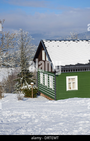 Riesengebirge - Benecko - Hütte im Winter Stockfoto