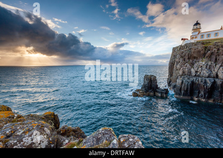 Landschaftlich Point Lighthouse, Isle Of Skye, innere Hebriden, Schottland, UK, Europa. Stockfoto