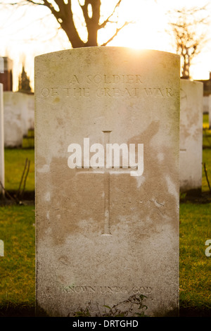 Friedhof Weltkrieg Flanderns Feldern Belgien Stockfoto