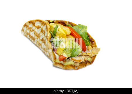 Griechische Souvlaki mit pita Stockfoto