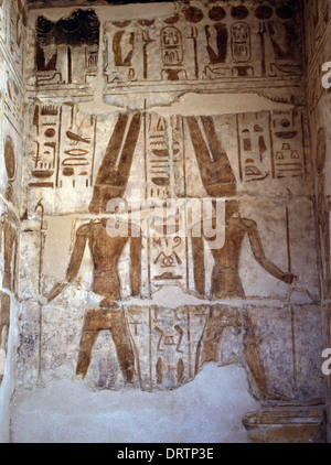 Dandera Ägypten Tempel der Hathor Reliefs Stockfoto