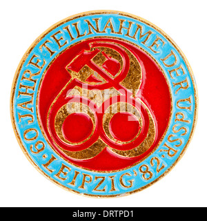 DDR (DDR) Emblem "Tag des Bergmanns Und des Energiearbeiters" - 1982 Stockfoto