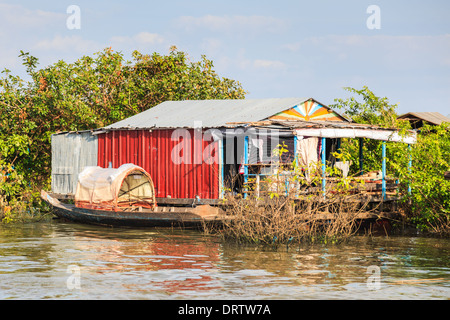 Schwimmende Haus im Tonle Sap, Siem reap, Kambodscha Stockfoto