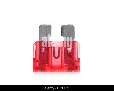 Rote Kfz-Sicherung auf weißem Hintergrund Stockfotografie - Alamy