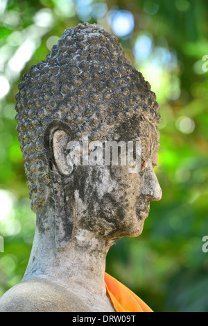 Status der Buddha am Wat Yai Chaimongkol in Ayutthaya, Thailand Stockfoto