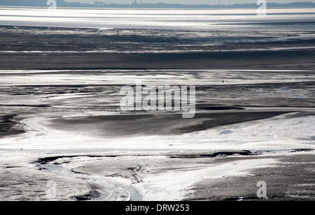 Wattenmeer bei Thurstaston auf der Halbinsel Wirral-Cheshire England Stockfoto