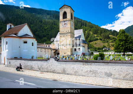 Kloster St. Johann, Baselgia San Jon, ein Benediktinerkloster in Müstair, Schweiz Stockfoto