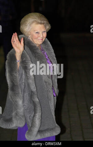 Ahoy Rotterdam, Niederlande. 1. Februar 2014. Prinzessin Beatrix der Niederlande besucht die nationalen Feier der Königin Beatrix Herrschaft in Ahoy Rotterdam, Niederlande, 1. Februar 2014. Ausschusses für nationale Investitur organisierte eine Feier danke Beatrix für ihre 33 regierende Königin der Niederlande mit der Show "Beatrix, traf Hart En Ziel" (mit Herz und Seele). Es ist das Ende der Feier der Investitur-Komitees. Prinzessin Beatrix war Königin von 30. April 1980 bis 30. April 2013. Foto: Albert Nieboer //dpa/Alamy Live-Nachrichten Stockfoto