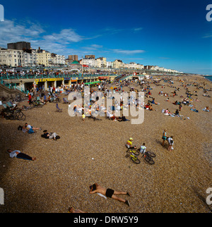 Strand von Brighton Sussex an einem Sommertag Stockfoto